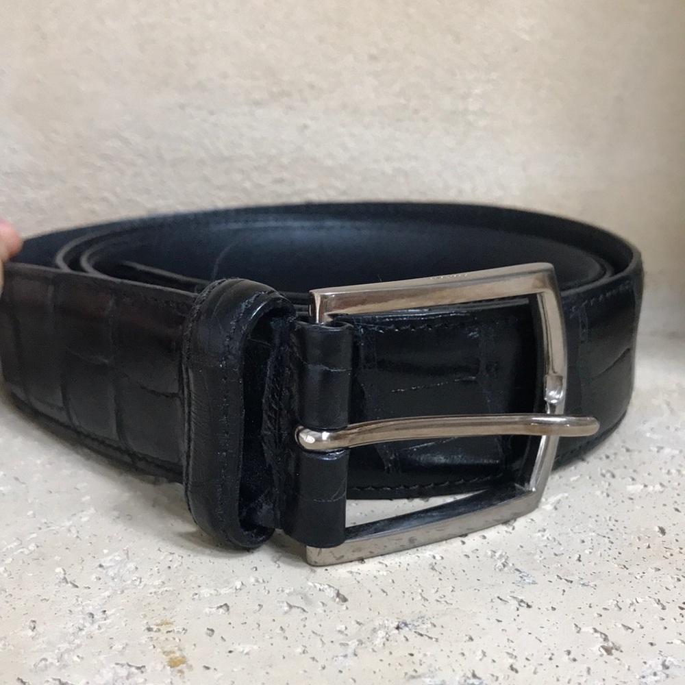 Prada Genuine Crocodile 110 / 44 Black Belt